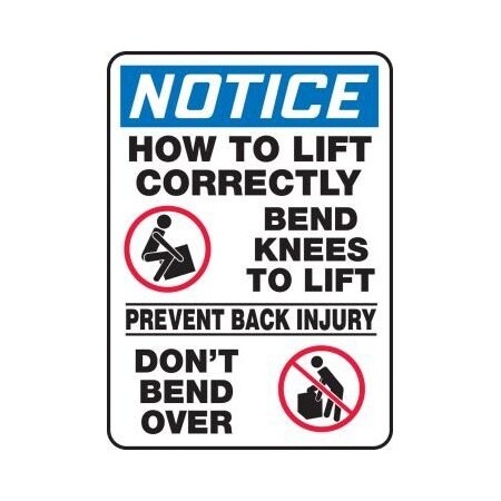 OSHA NOTICE SAFETY SIGN HOW TO LIFT MGNF802VP